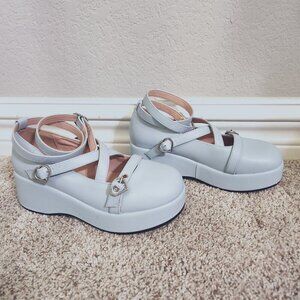 BYOMIGY Blue Mary Janes, size 5